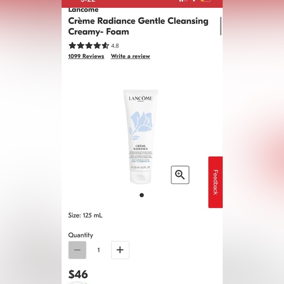 Lancôme Crème Radiance - Gentle Cleansing Creamy-Foam with Rose and Lotus Flower - Picture 1 of 2